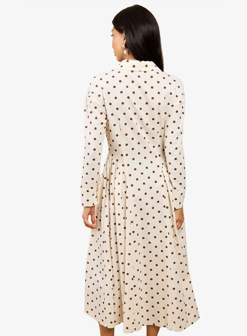 Little Mistress Polka Dot Midi Dress